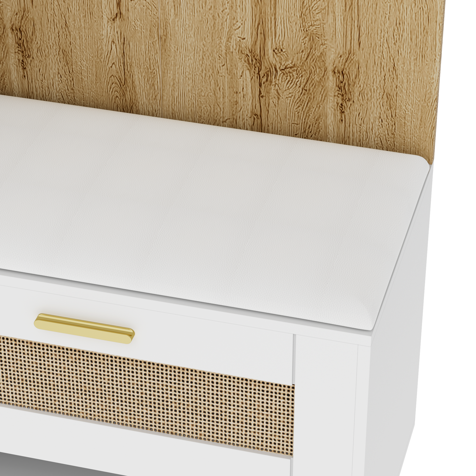 Modernes Garderoben-Set mit Spiegel, LED-Beleuchtung & Sitzbank