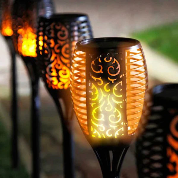 LED Solar Gartenfackeln - IP65 Wasserdicht, Automatische Ein/Aus, 10 Stunden Brenndauer - Umweltfreundliche Solar Gartenbeleuchtung