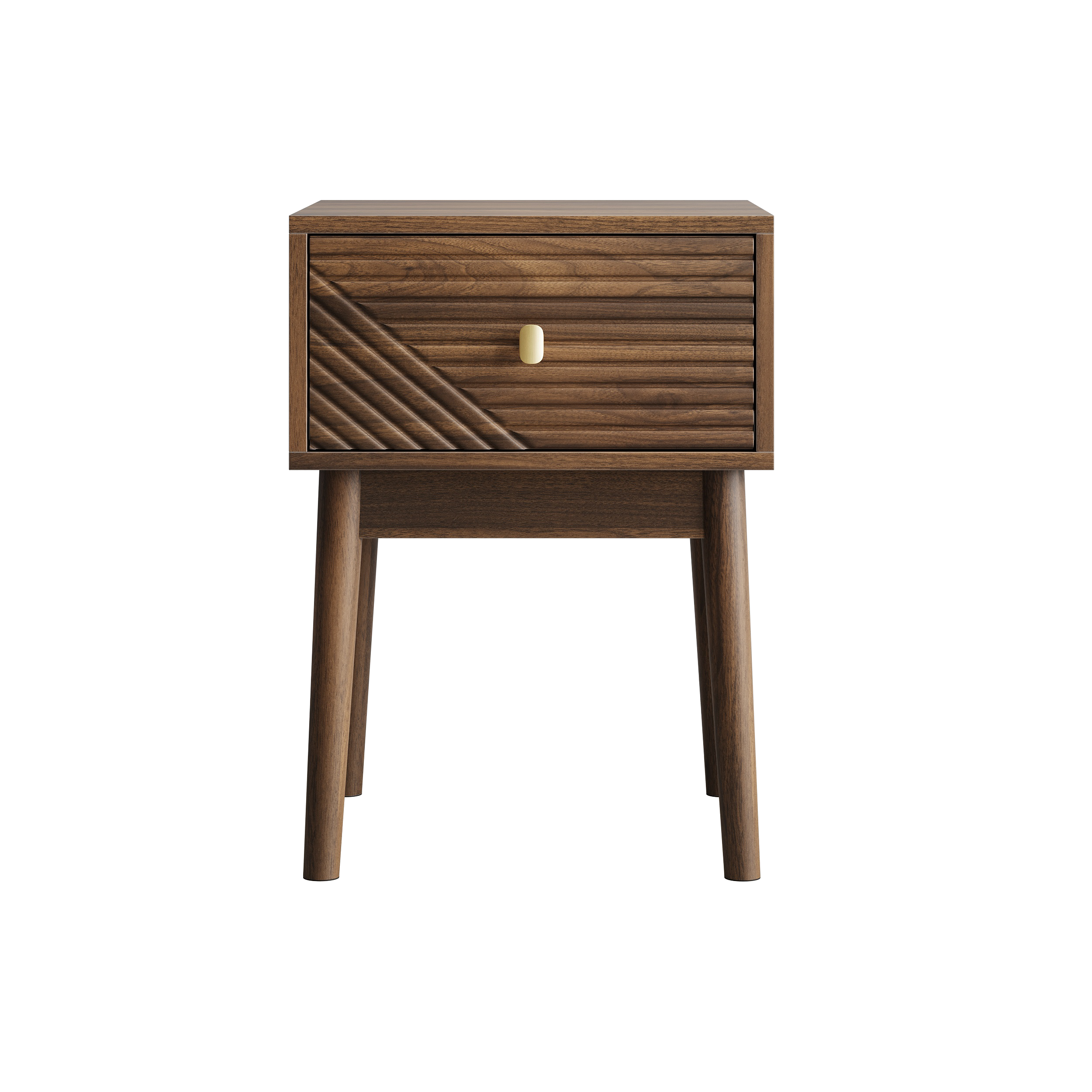 Nachttisch im Mid-Century Design mit Schublade