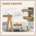Moderner Polstersessel mit Fleece-Bezug und Holzbeinen