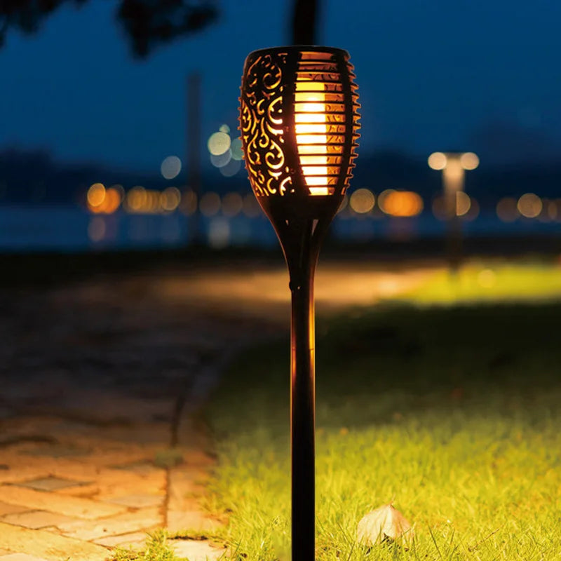 LED Solar Gartenfackeln - IP65 Wasserdicht, Automatische Ein/Aus, 10 Stunden Brenndauer - Umweltfreundliche Solar Gartenbeleuchtung