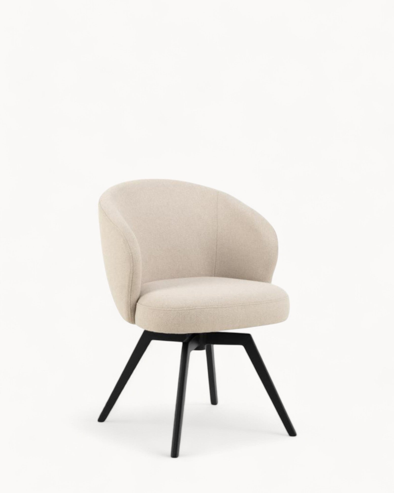 HSM Collection – Esszimmerstuhl Alma mit Armlehnen – Schwarz/Creme – Metall/Stoff