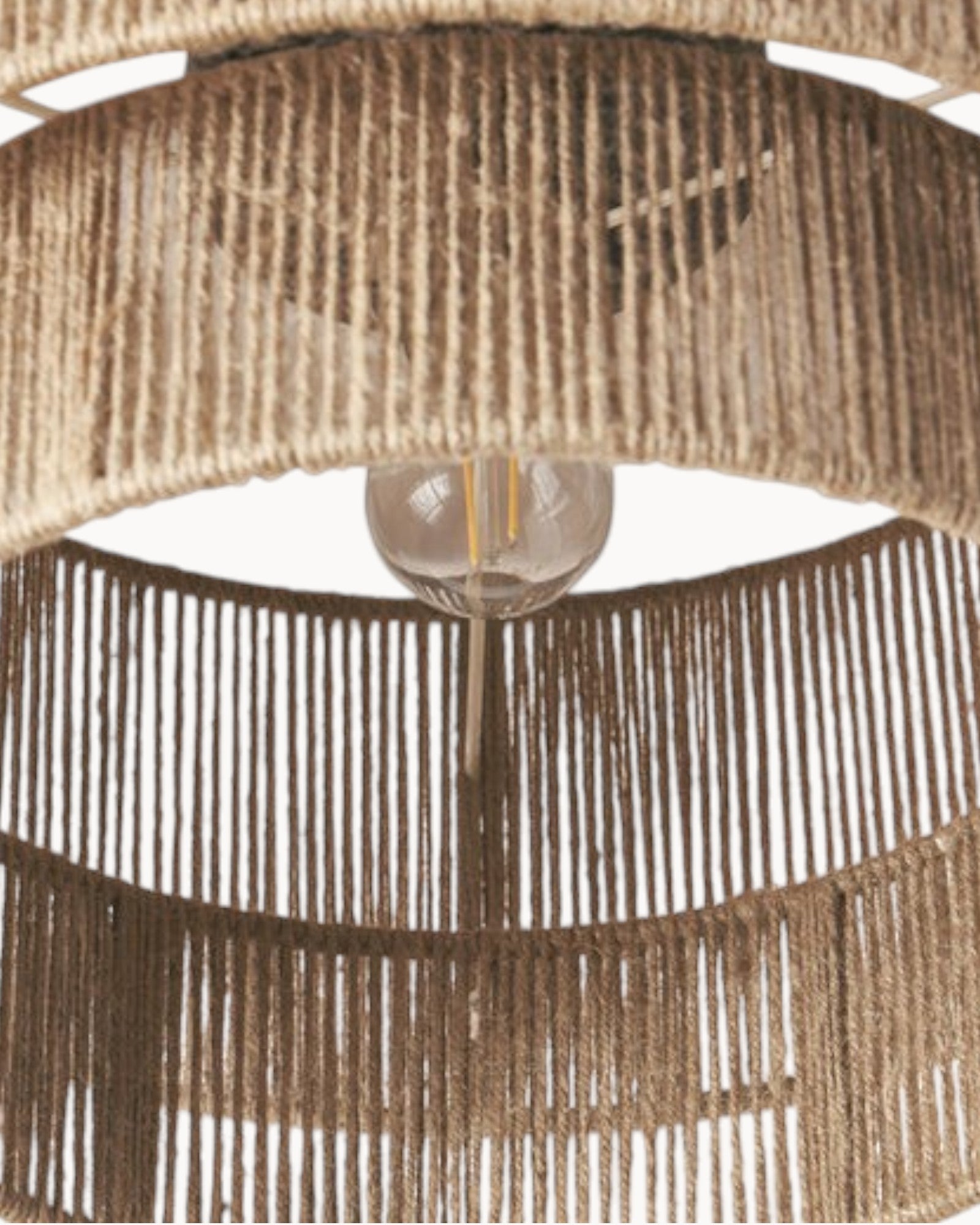 Golden Drift Deckenleuchte – Juteschirm, schwarzer Baldachin, Ø 45 cm