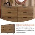 Kommode mit 6 Schubladen – Industrial Design in Dunkler Eiche