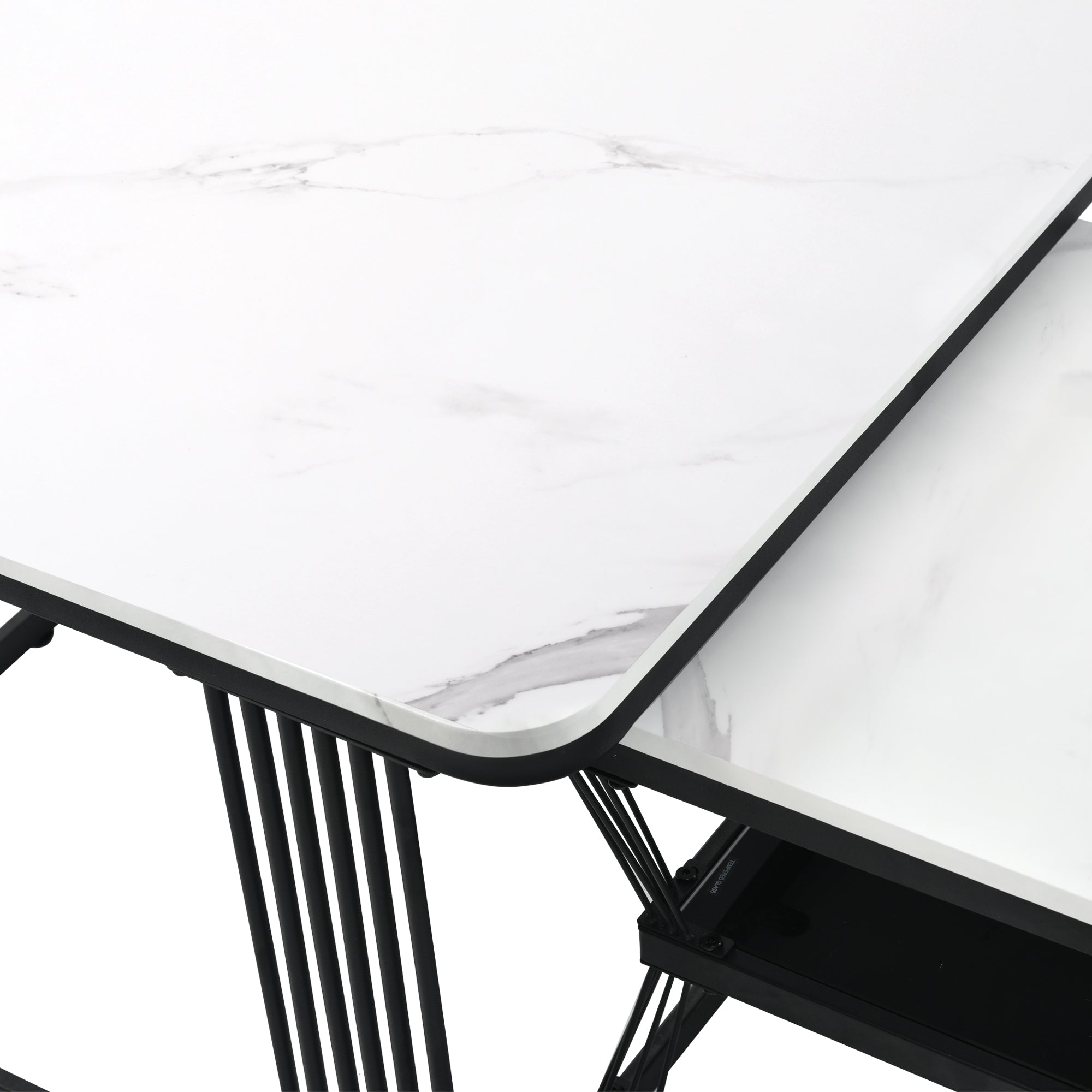 2er-Set moderne Couchtische in Marmoroptik
