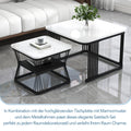 2er-Set moderne Couchtische in Marmoroptik