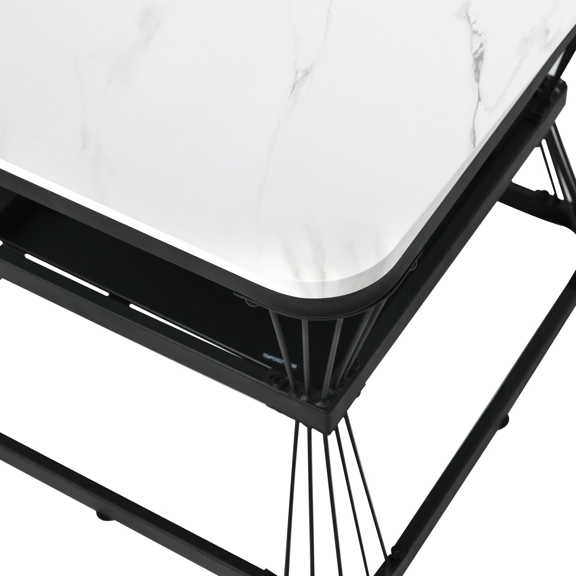 2er-Set moderne Couchtische in Marmoroptik