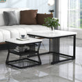 2er-Set moderne Couchtische in Marmoroptik