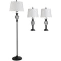 Vintage 3-teiliges Lampen-Set mit Steh- und Tischleuchten für stilvolle Raumbeleuchtung