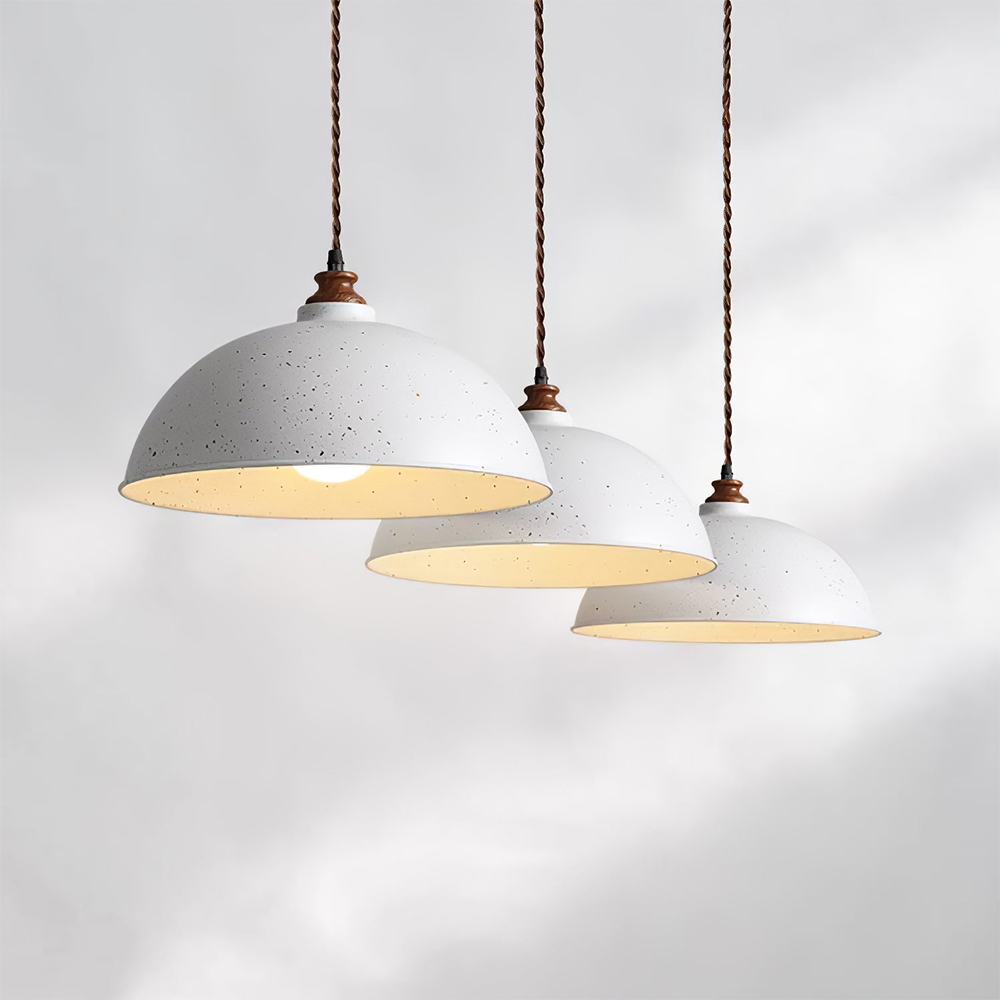 Modern Pendant Light White Wrought Iron - E27 Socket, Warm and White Light, Adjustable Height, Semi-Flush Mount