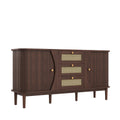 Modernes Sideboard mit Rattan-Details und Schiebetüren