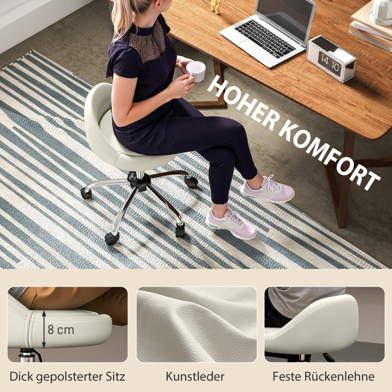 Moderner weißer verstellbarer Rollhocker