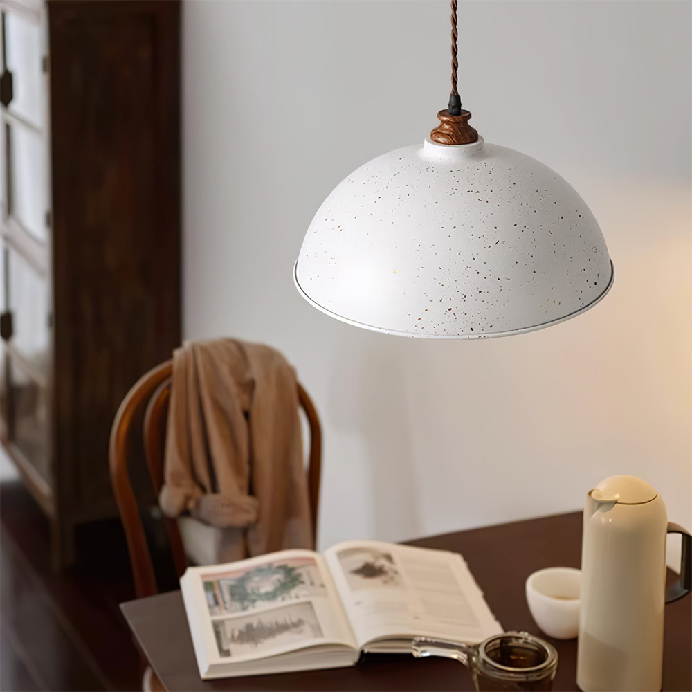 Modern Pendant Light White Wrought Iron - E27 Socket, Warm and White Light, Adjustable Height, Semi-Flush Mount