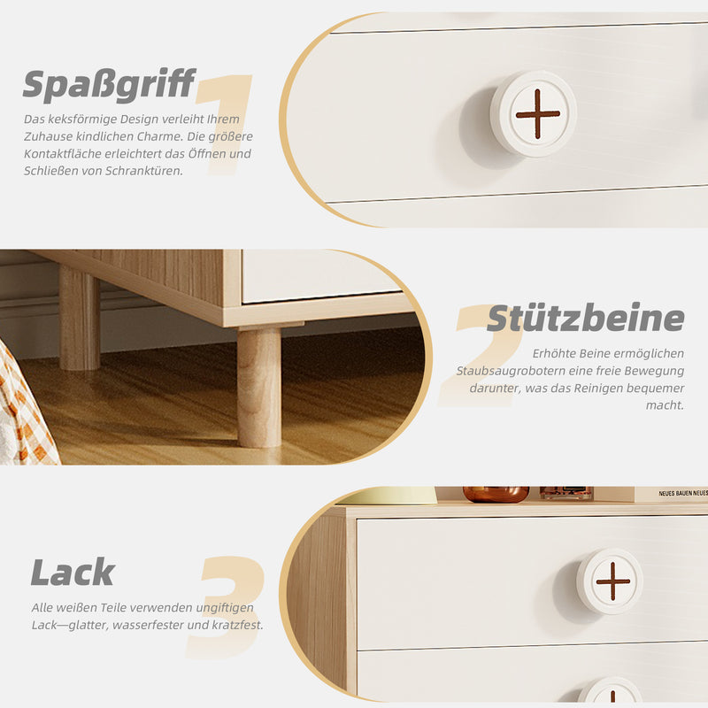 Moderner Nachtschrank mit 4 Schubladen in