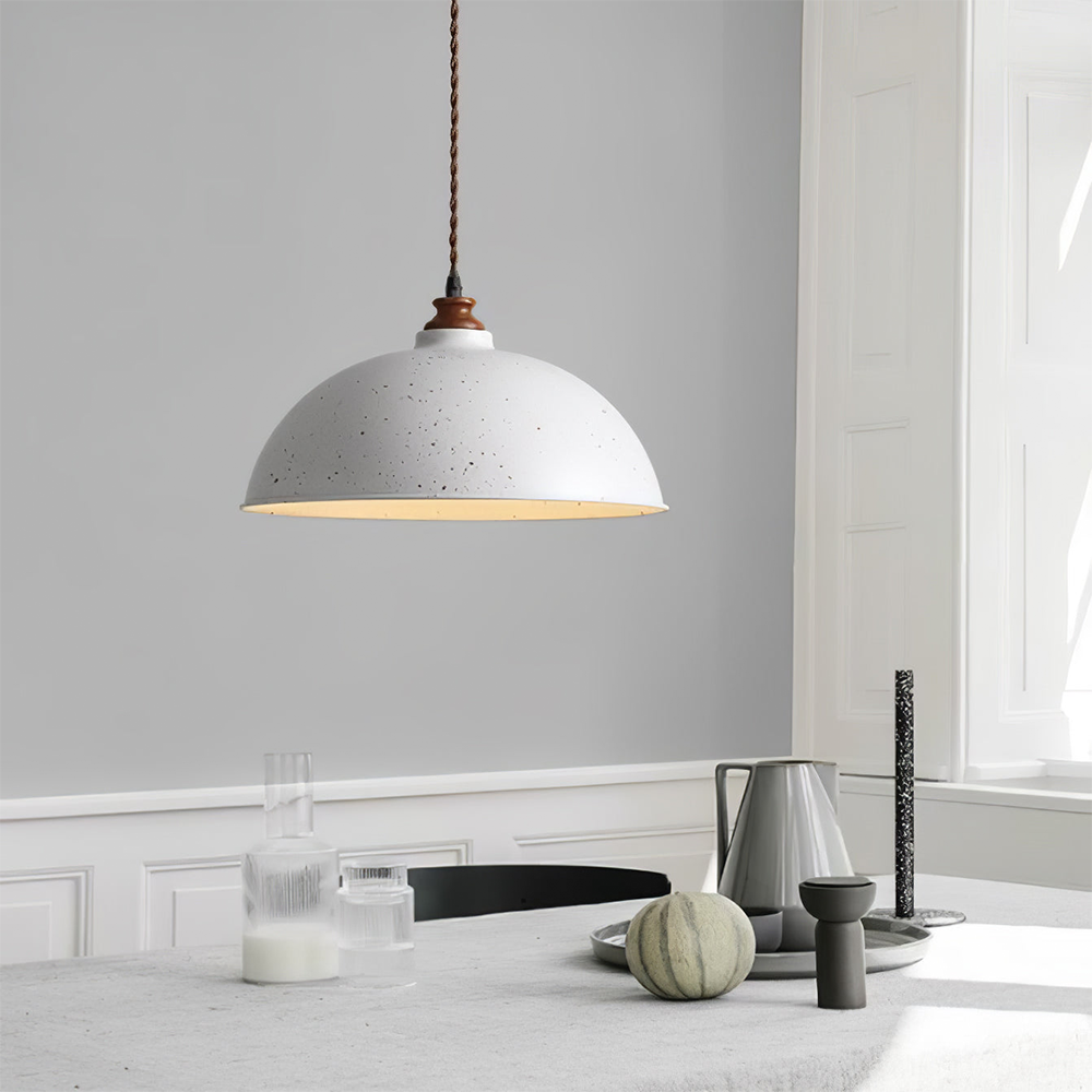 Modern Pendant Light White Wrought Iron - E27 Socket, Warm and White Light, Adjustable Height, Semi-Flush Mount