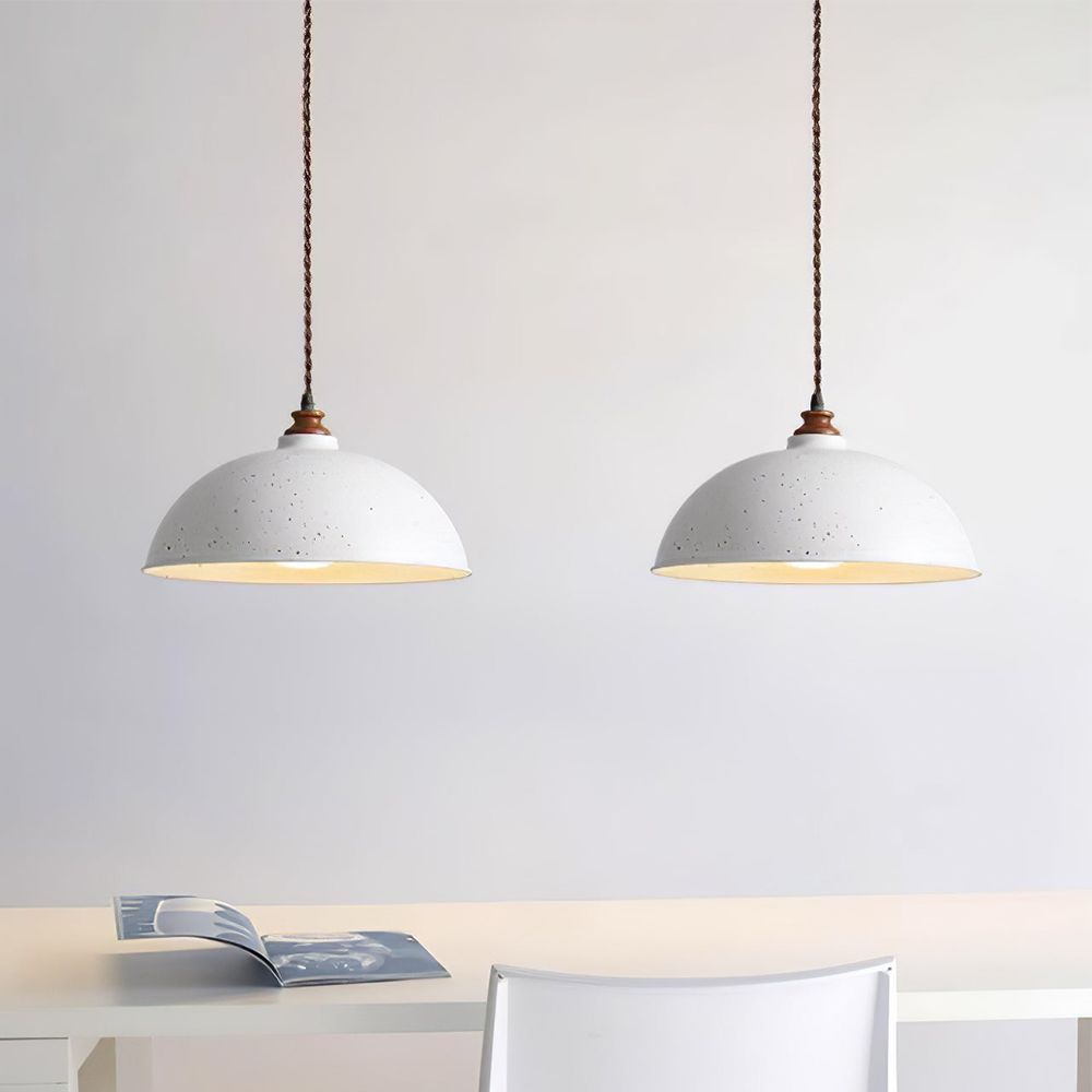 Modern Pendant Light White Wrought Iron - E27 Socket, Warm and White Light, Adjustable Height, Semi-Flush Mount
