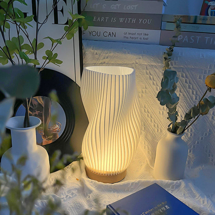 3D Holz Nachtlicht – Dekorative Atmosphärenlampe mit modernem Design