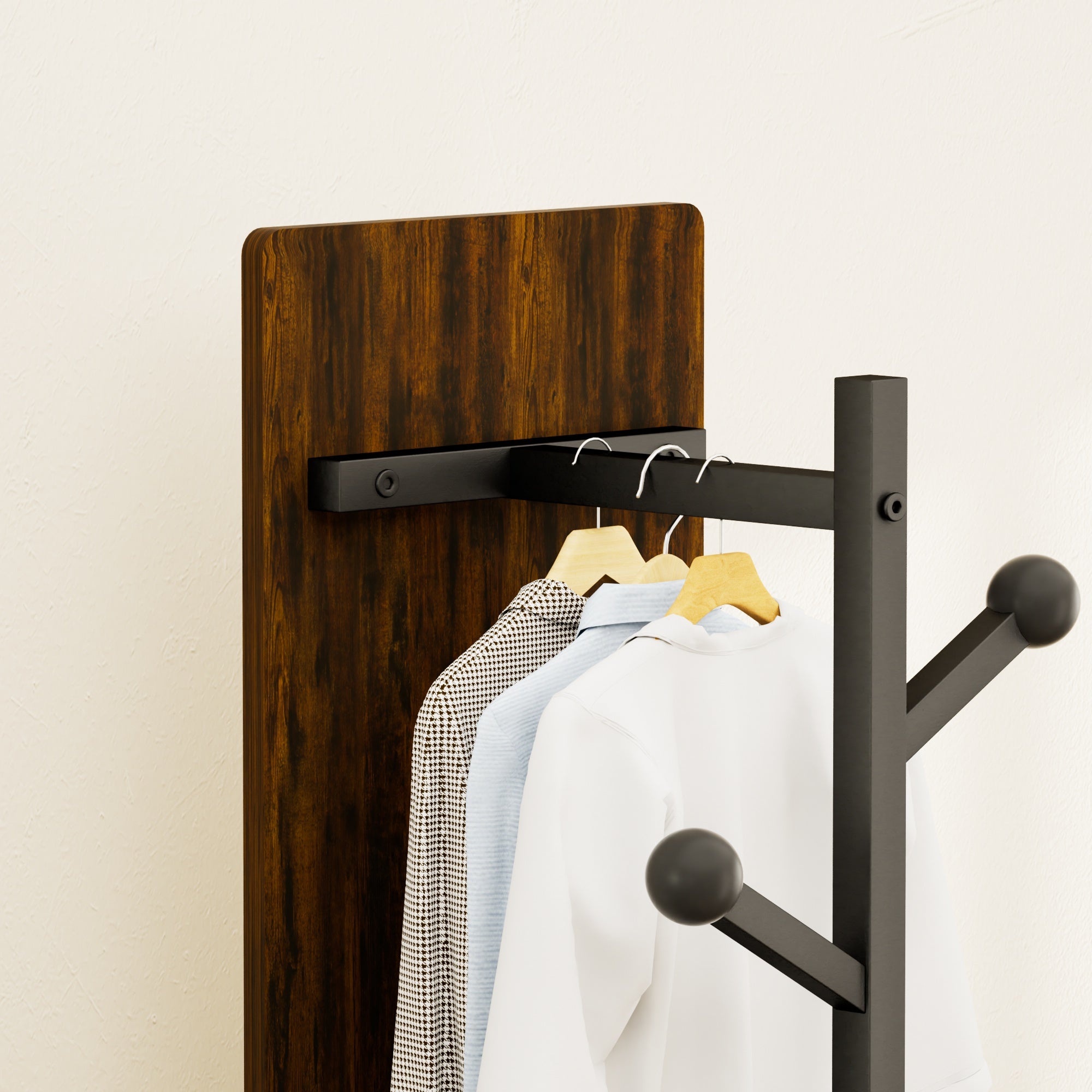 360° Drehbare Garderobe mit Ganzkörperspiegel