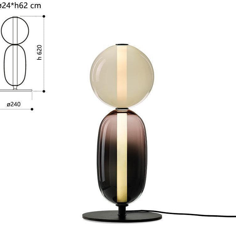 Design Tischlampe im Bomma Stil – Moderne Glaslampe mit skulpturalem Design