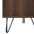 Exklusives Sideboard mit Chevron-Holzdesign und goldenen Details