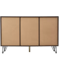 Exklusives Sideboard mit Chevron-Holzdesign und goldenen Details