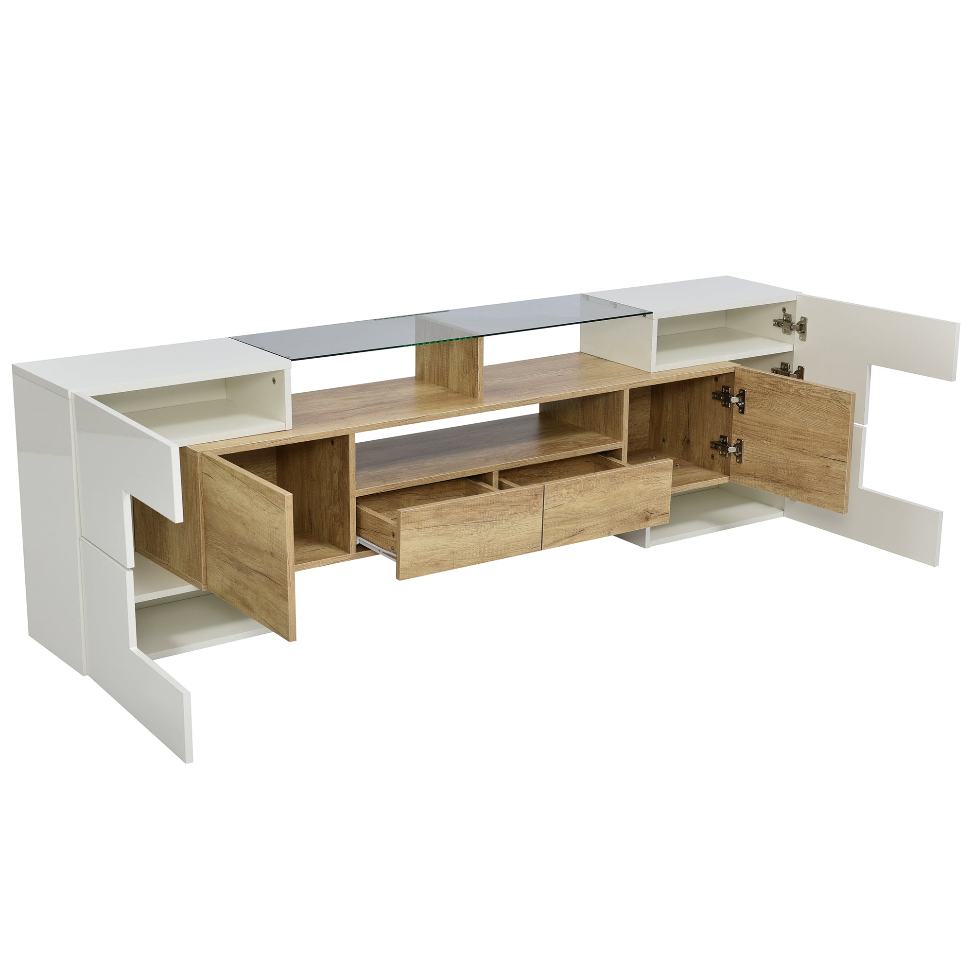 Moderner TV-Schrank mit LED & Glasoberfläche