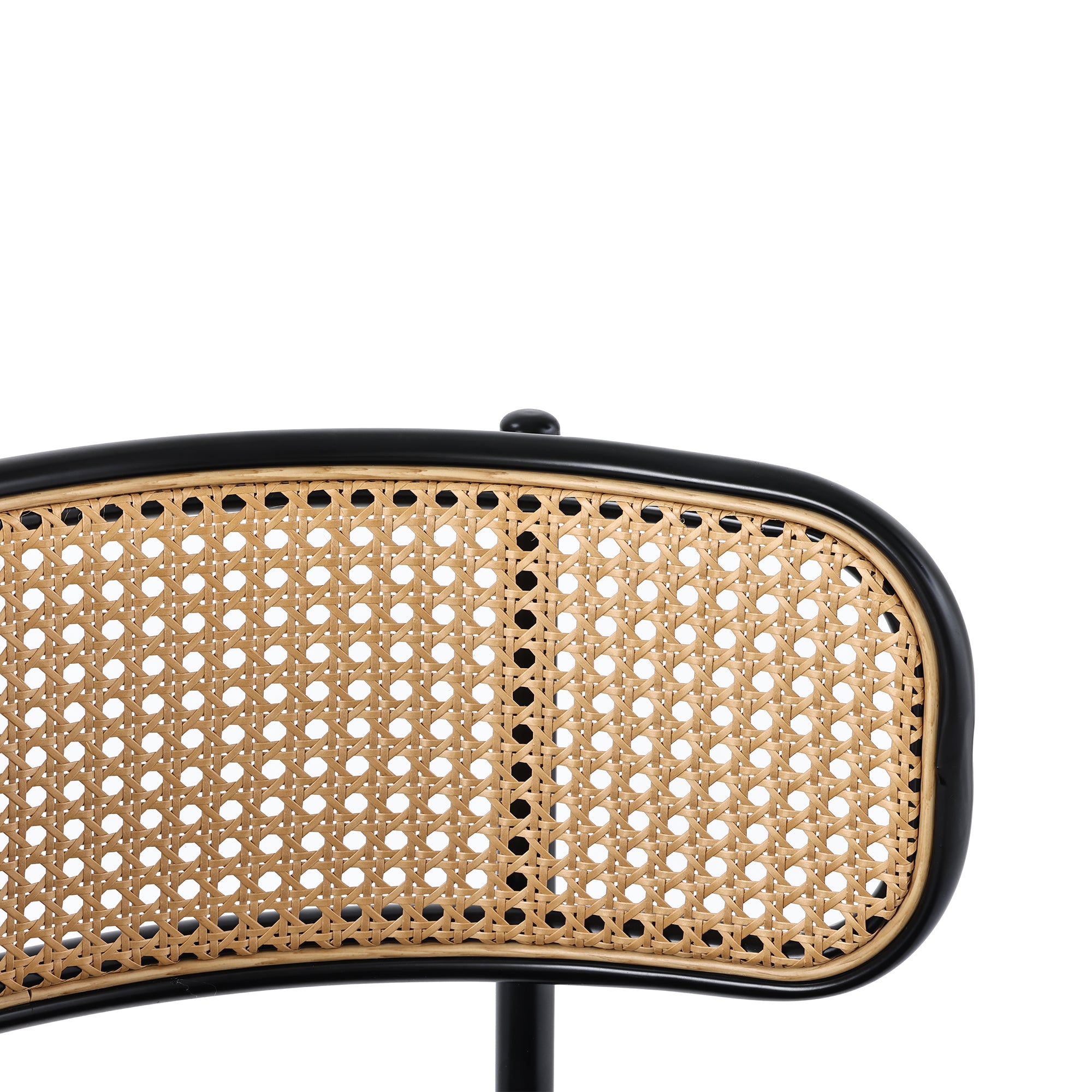 Samt Esszimmerstuhl Set mit Rattan Rückenlehne und Metallgestell