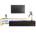 Moderner TV-Schrank mit Glasböden und LED-Beleuchtung