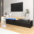 Moderner TV-Schrank mit Glasböden und LED-Beleuchtung