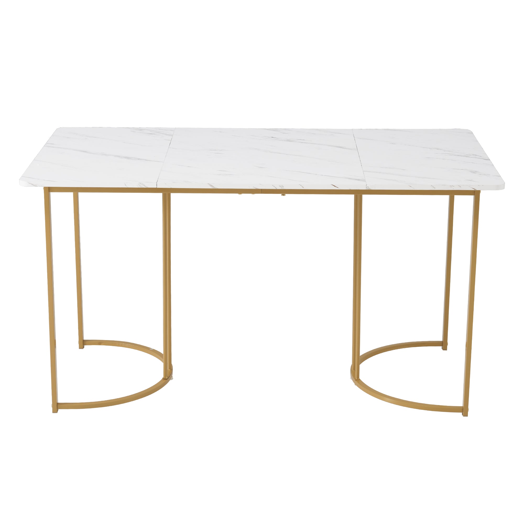 Moderner Esstisch 140 × 80 cm – Marmoroptik & Metallgestell