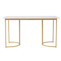 Moderner Esstisch 140 × 80 cm – Marmoroptik & Metallgestell