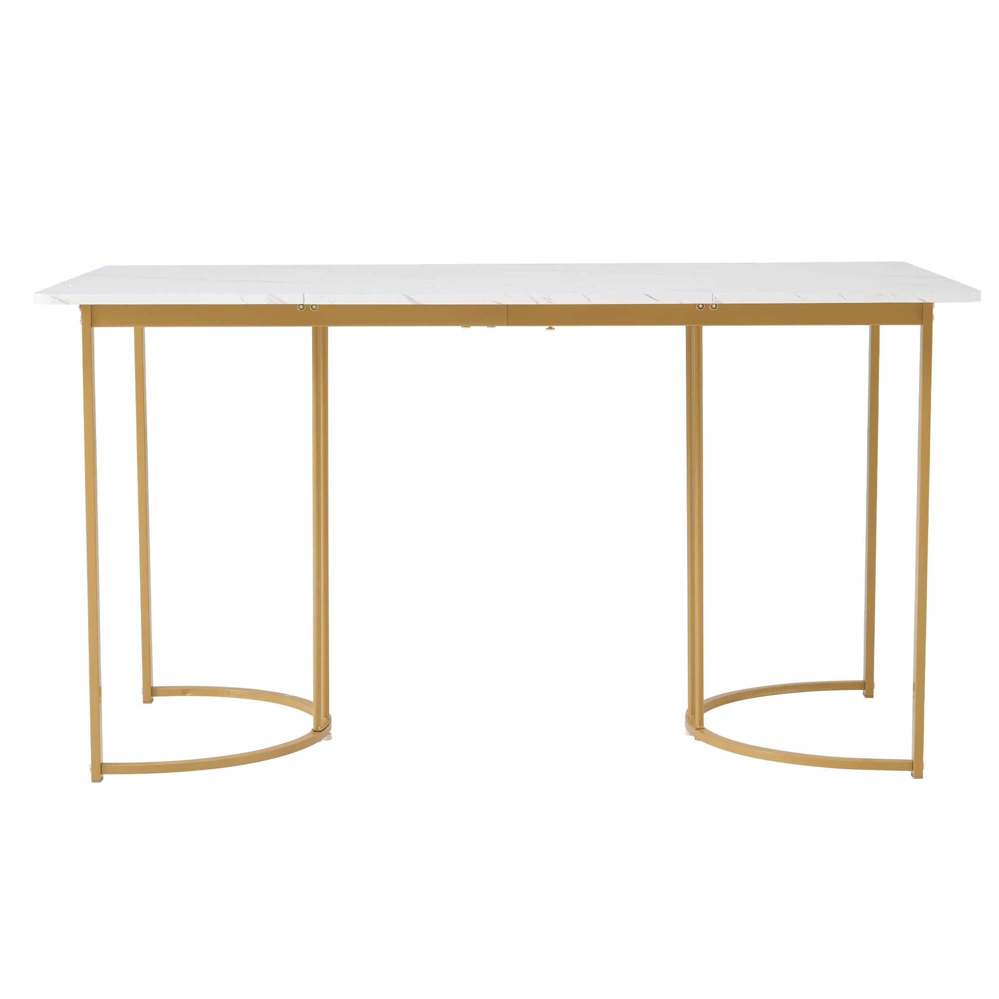 Moderner Esstisch 140 × 80 cm – Marmoroptik & Metallgestell