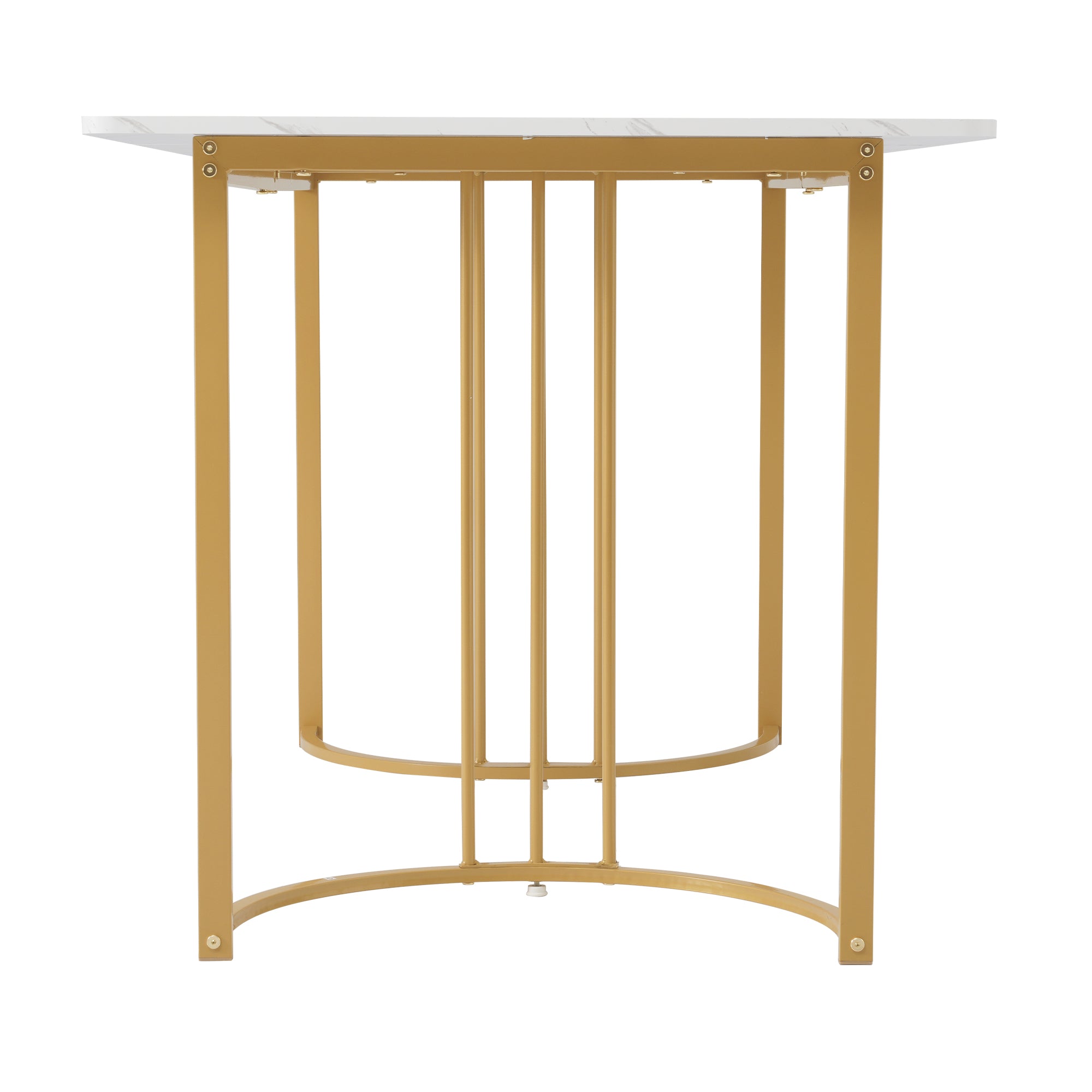 Moderner Esstisch 140 × 80 cm – Marmoroptik & Metallgestell