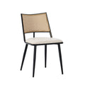 Esszimmerstuhl Set mit Rattan Rückenlehne und gepolstertem Sitz