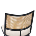 Esszimmerstuhl Set mit Rattan Rückenlehne und gepolstertem Sitz