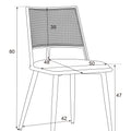 Esszimmerstuhl Set mit Rattan Rückenlehne und gepolstertem Sitz