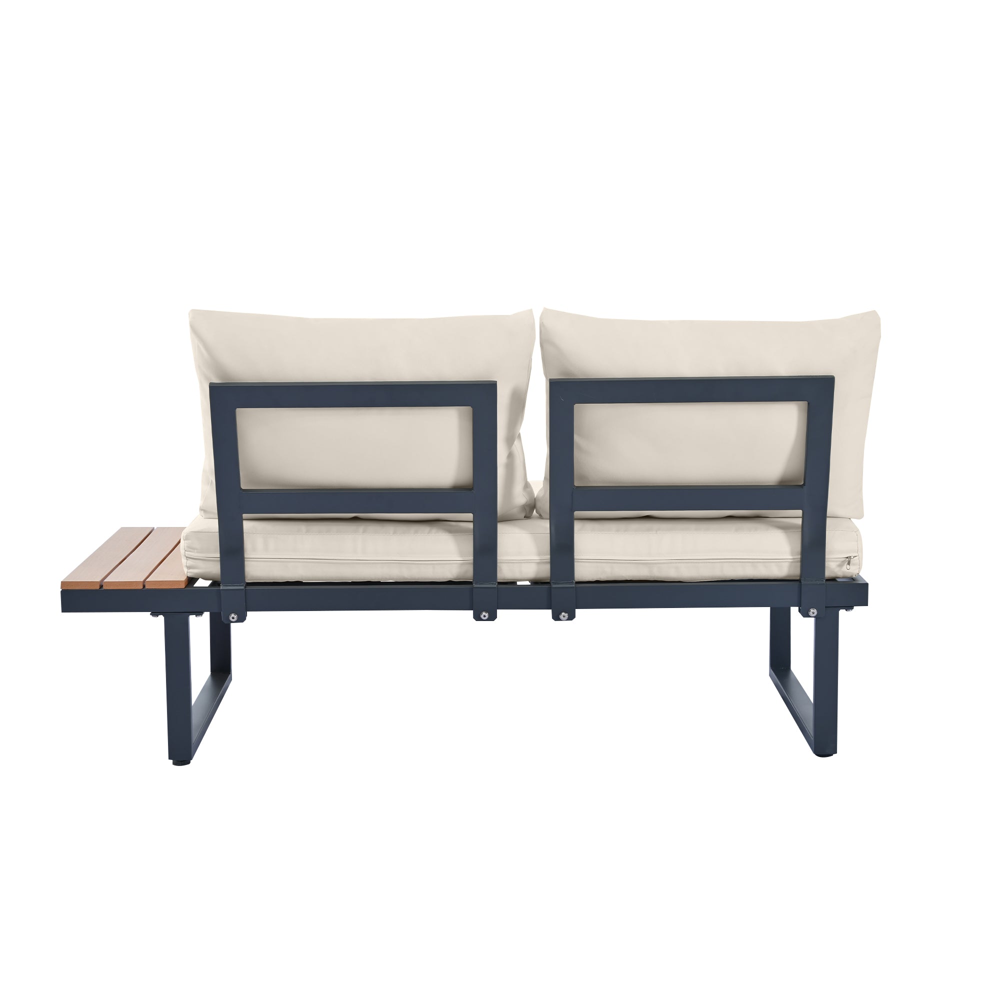 Garten Lounge Set mit verstellbarer Rückenlehne – Outdoor Sofaset mit Tisch und Stahlrahmen