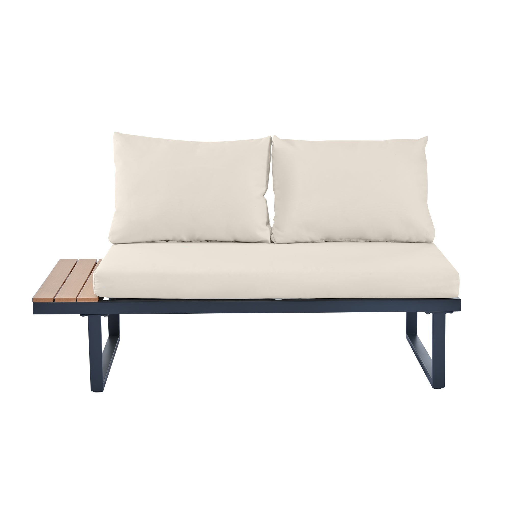 Garten Lounge Set mit verstellbarer Rückenlehne – Outdoor Sofaset mit Tisch und Stahlrahmen