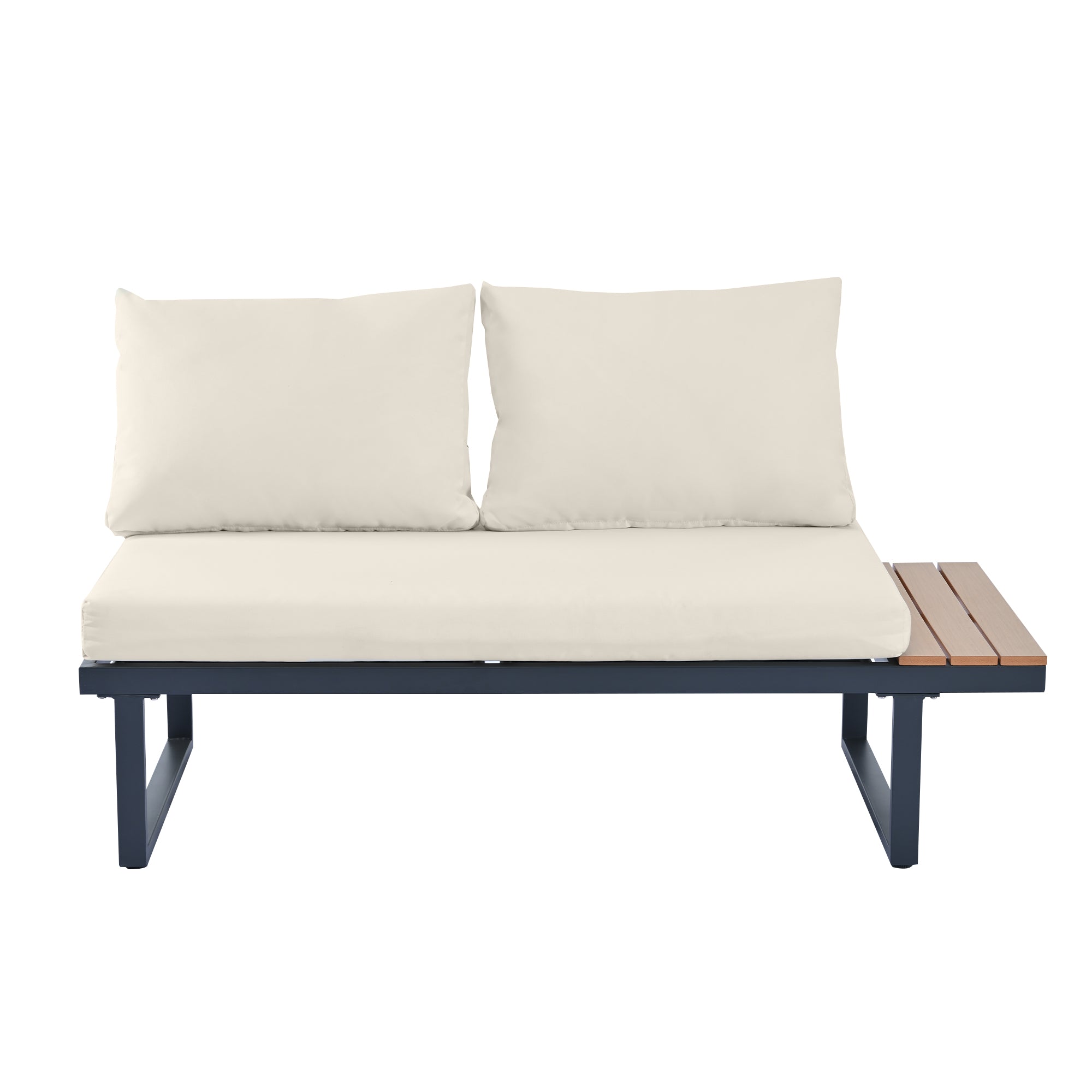 Garten Lounge Set mit verstellbarer Rückenlehne – Outdoor Sofaset mit Tisch und Stahlrahmen