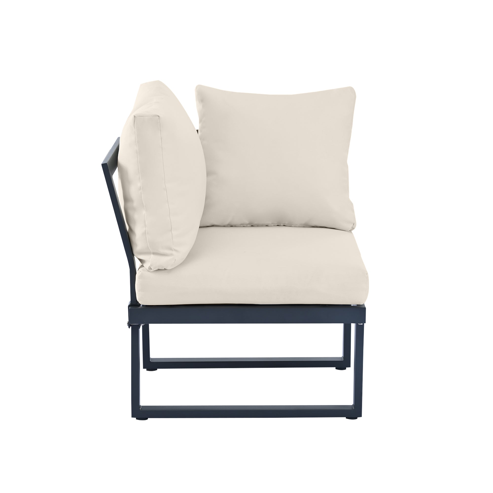 Garten Lounge Set mit verstellbarer Rückenlehne – Outdoor Sofaset mit Tisch und Stahlrahmen