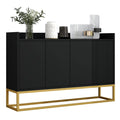 Minimalist Black 4-Door Sideboard Cabinet