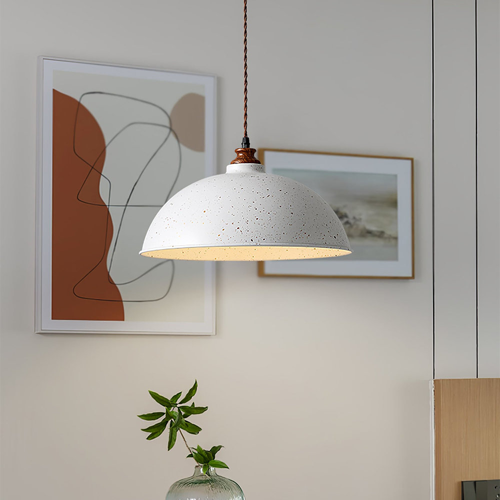 Modern Pendant Light White Wrought Iron - E27 Socket, Warm and White Light, Adjustable Height, Semi-Flush Mount