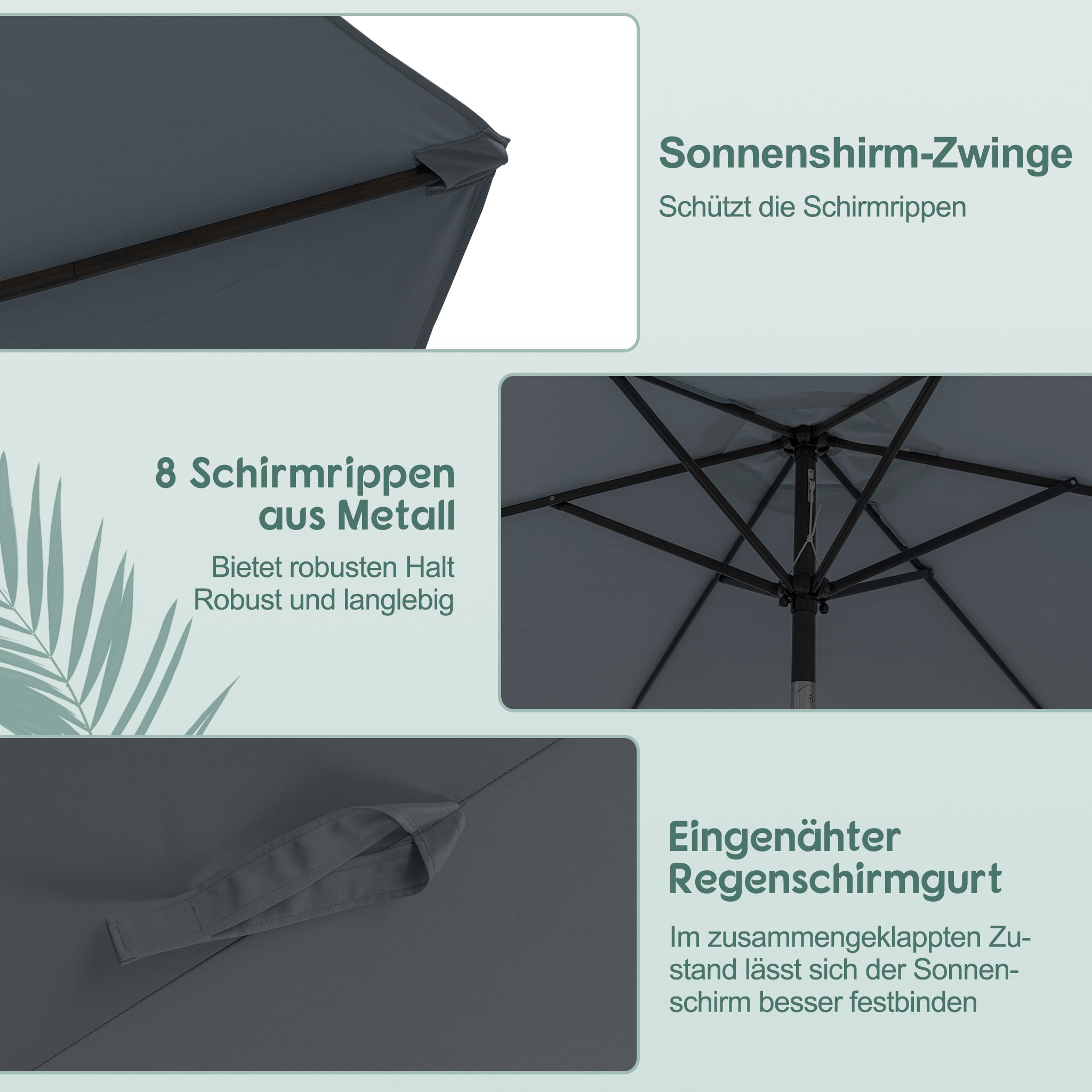 Knickbarer Sonnenschirm mit UV-Schutz – Faltbarer Outdoor-Schirm für Garten, Balkon und Strand