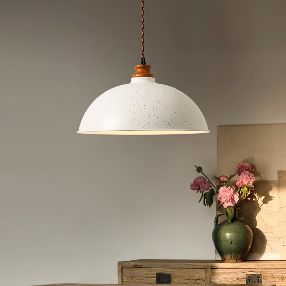 Modern Pendant Light White Wrought Iron - E27 Socket, Warm and White Light, Adjustable Height, Semi-Flush Mount