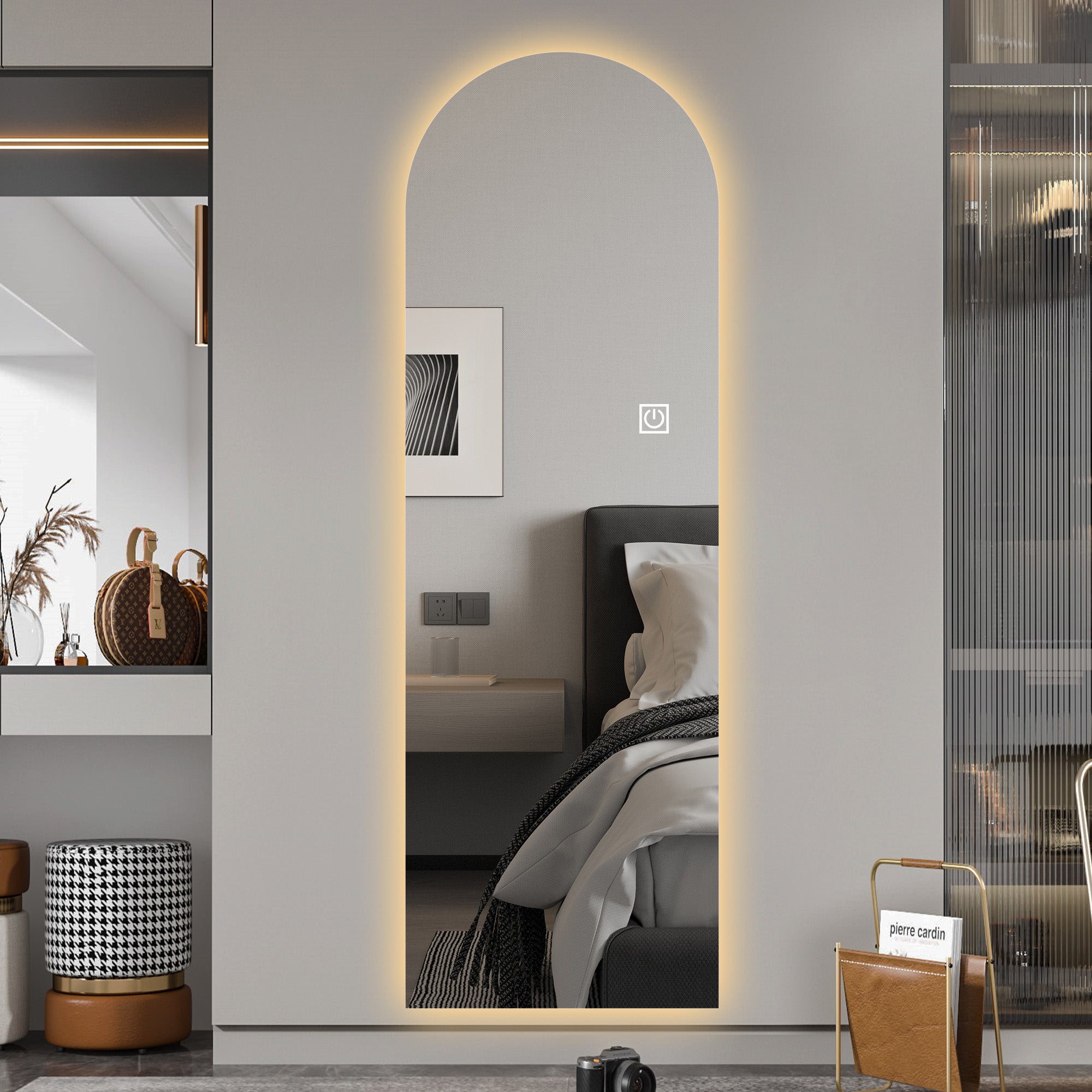 LED Ganzkörperspiegel mit Bogenform und Touch-Funktion