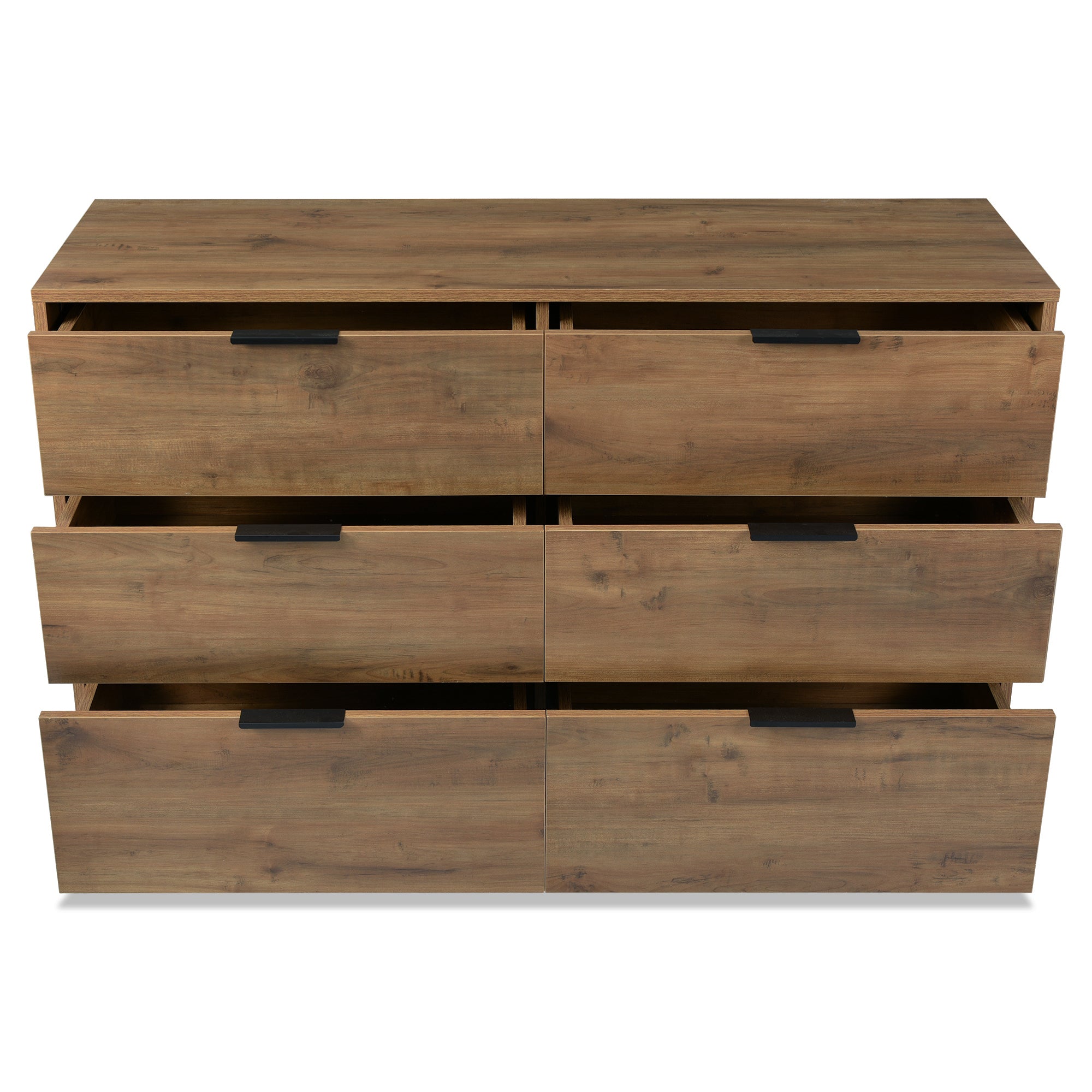 Kommode mit 6 Schubladen – Industrial Design in Dunkler Eiche