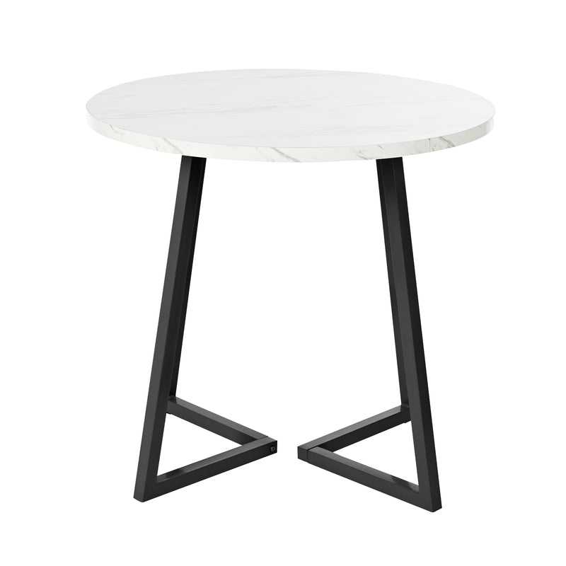 Runder Esstisch – Modernes Design mit Marmoroptik & Metallgestell