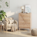 Modern Oak 4-Drawer Storage Cabinet