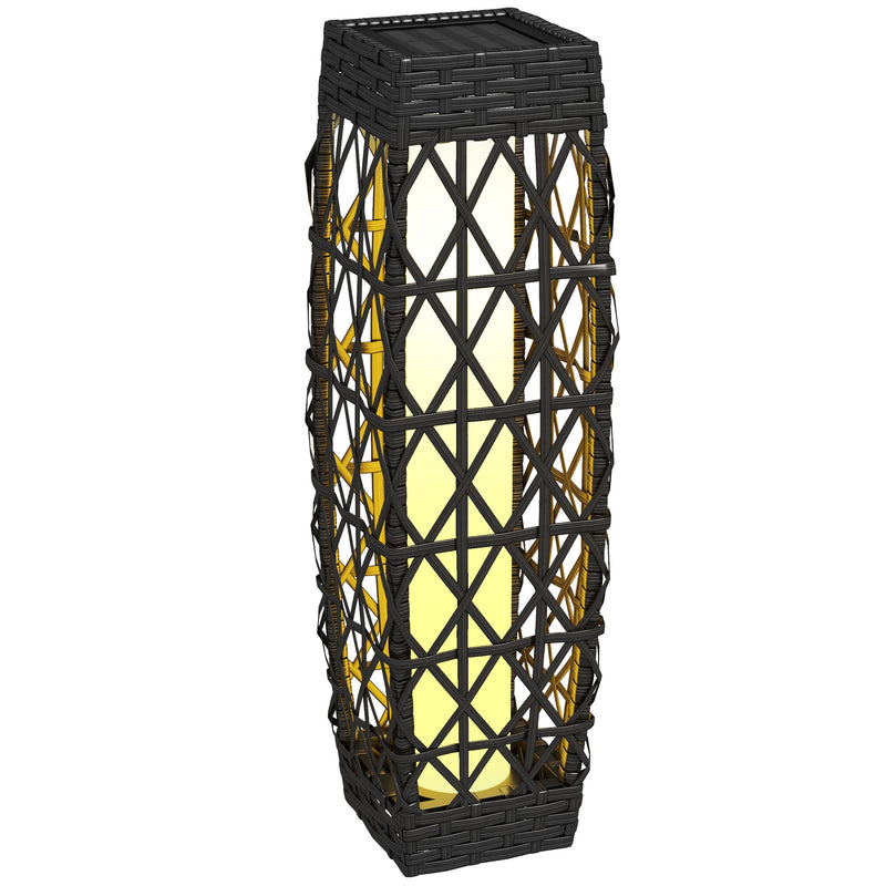 Dekorative Solar-Gartenleuchte im Rattan-Design für stimmungsvolle Außenbeleuchtung
