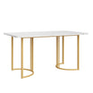 Moderner Esstisch 140 × 80 cm – Marmoroptik & Metallgestell